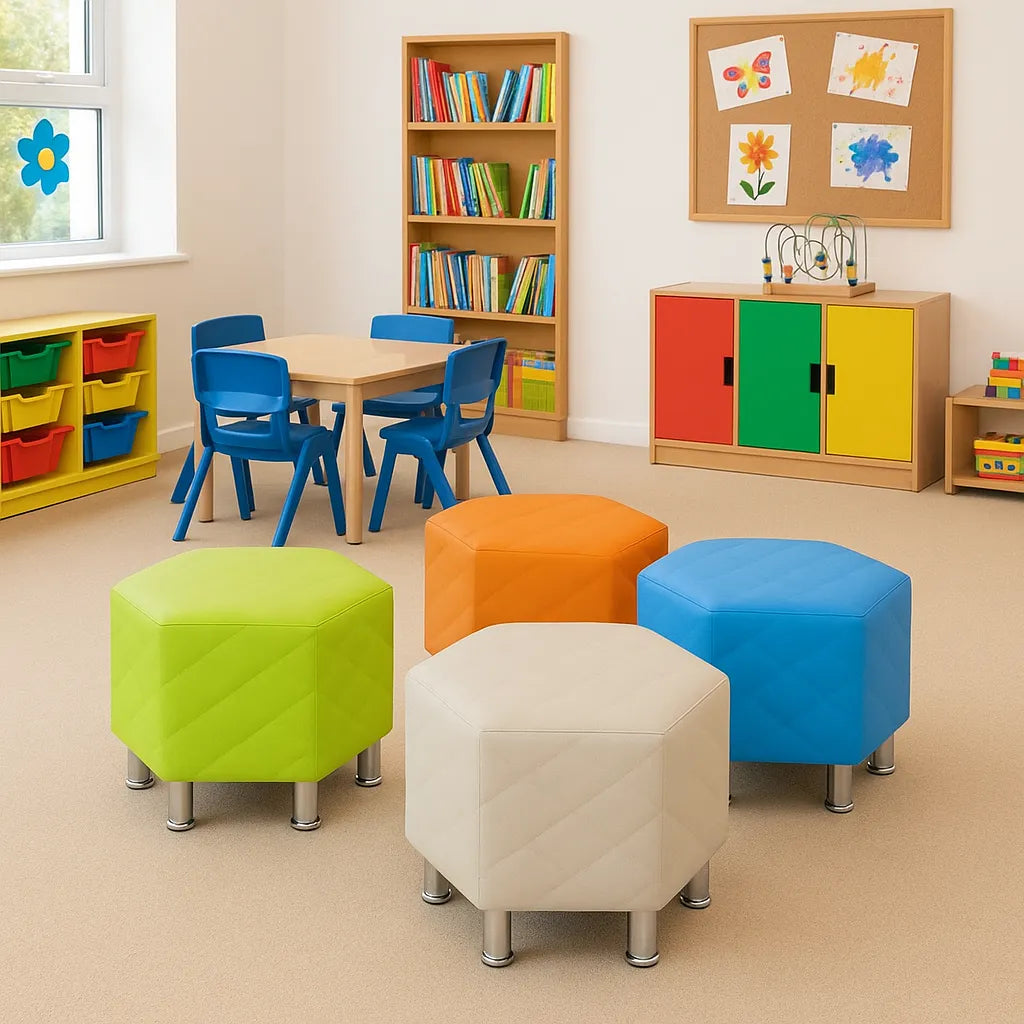 Hexagonal Quilted Seating Set of 4-Hexagonal Quilted Seating Set of 4