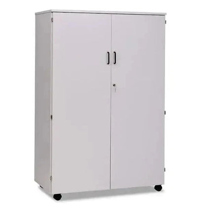 High Tall Storage With 24 Trays Triple Column And Shelves And Full Lockable Doors And Black Plastic Handles-High Tall Storage With 24 Trays Triple Column And Shelves And Full Lockable Doors And Black Plastic Handles
