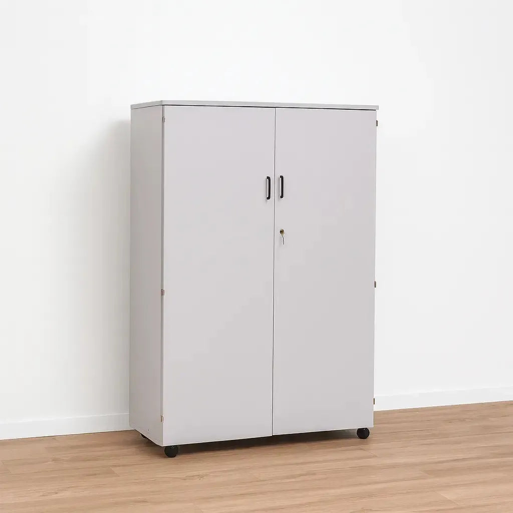 High Tall Storage With 24 Trays Triple Column And Shelves And Full Lockable Doors And Black Plastic Handles-High Tall Storage With 24 Trays Triple Column And Shelves And Full Lockable Doors And Black Plastic Handles