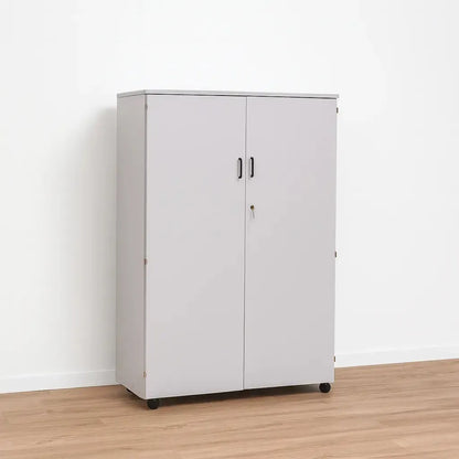 High Tall Storage With 24 Trays Triple Column And Shelves And Full Lockable Doors And Black Plastic Handles-High Tall Storage With 24 Trays Triple Column And Shelves And Full Lockable Doors And Black Plastic Handles