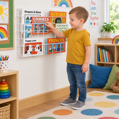 Horizontal Wall Big Book Rack (3 Deep Shelves) in a bright early years classroom – view 6
