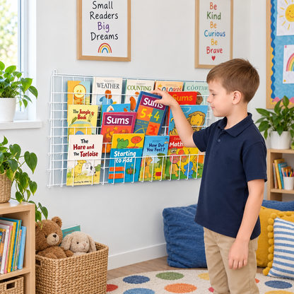 Horizontal Wall Book Rack in a bright early years classroom – view 4