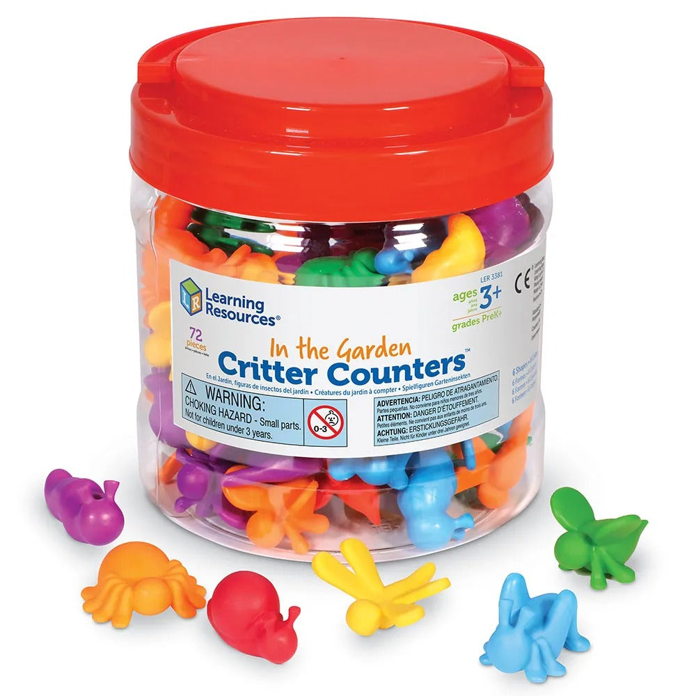 In the Garden Bug Counters Set of 72, The In the Garden Bug Counters Set of 72 is an exciting, engaging, and educational tool designed for young learners. This set combines vibrant design and practicality, helping children develop a range of skills, from counting and sorting to patterning. In the Garden Bug Counters Set of 72 Features: Theme and Design: The bug-themed counters are aesthetically pleasing and designed to captivate young children's attention, making learning more fun and interactive. Versatile