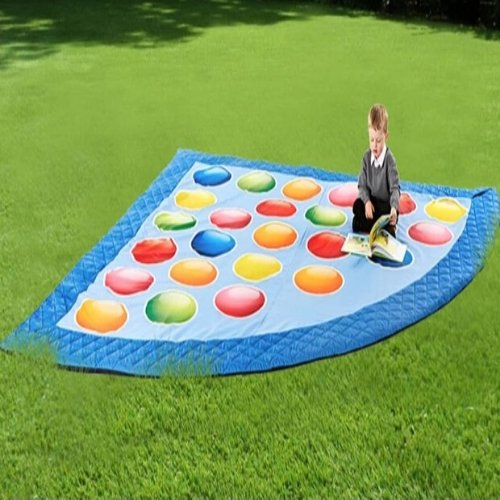 Indoor and Outdoor Quarter Circle Mat 3000 x 3000mm, This Quarter Circle Mat features vibrant stimulating colours and fits perfectly into the corner of the room. The Indoor and Outdoor Quarter Circle Mat is ideal for early years Foundation Stage and Key Stage 1. Comfortable and ideal for carpet time. Features a quilted edge for extra comfort. The mat is made of a high quality foam inner and covered in a wipe clean, durable fabric. Features vibrant stimulating colours. Features an anti-slip backing. Includes