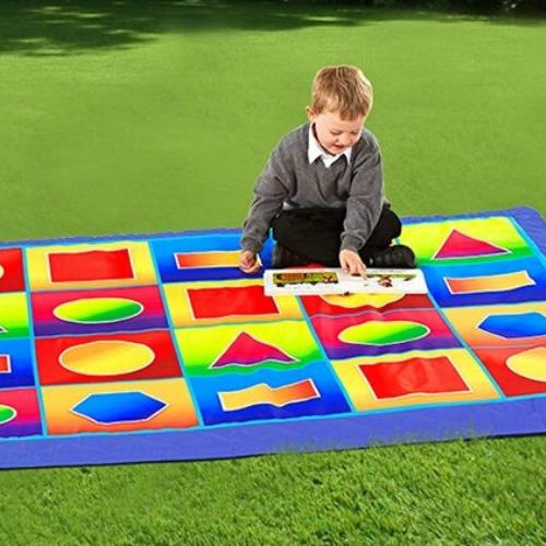 Indoor Outdoor Geometric Mat 2000 x 1500mm, Delight young learners with the vibrant and enriching Geometric Mat, specially designed to support foundational education in the early years Foundation Stage and Key Stage 1. This versatile mat offers a stimulating learning environment, encouraging children to recognize different shapes while engaging in comfortable and safe play. Whether used indoors or outdoors, this mat promises an enriching experience every time. Key Features Stimulating Colours and Design Wit