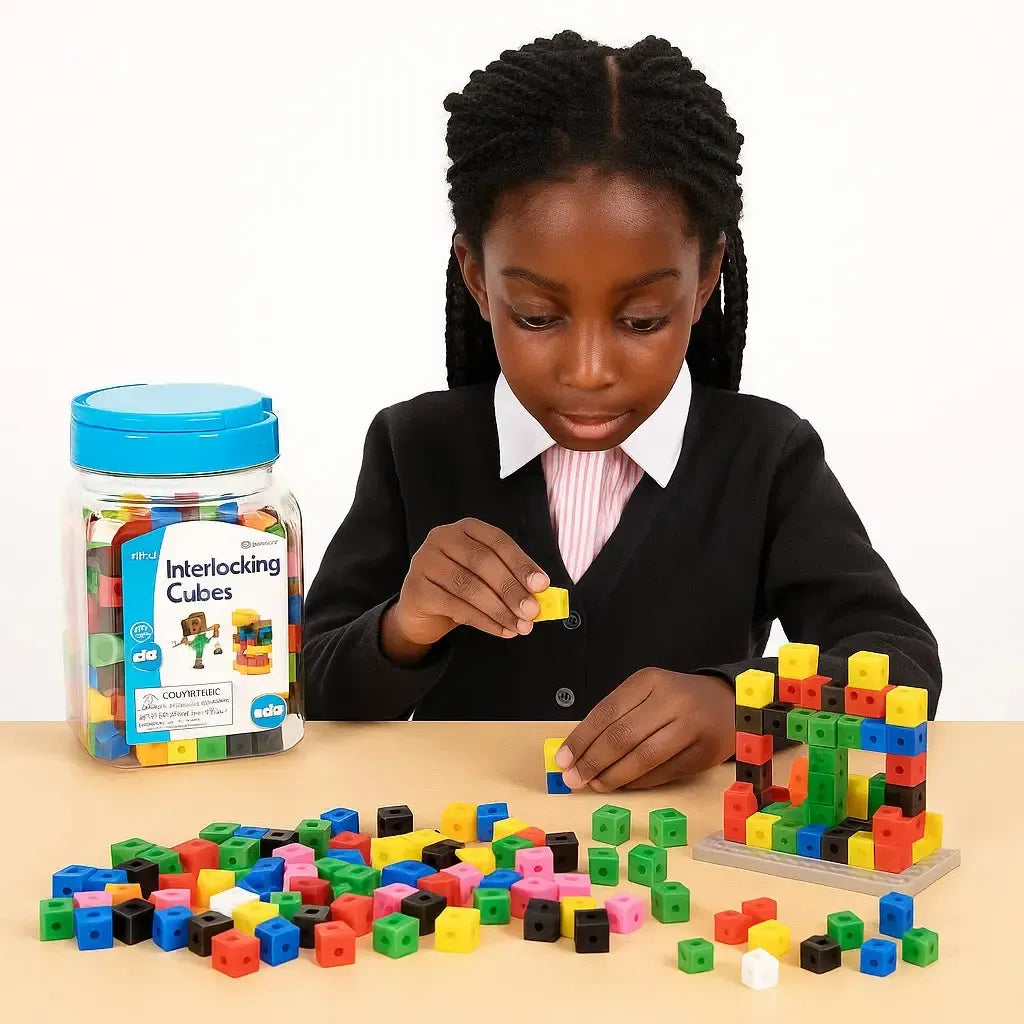 Interlocking Cubes Jar - Pk400, Interlocking Cubes, Maths resources ...