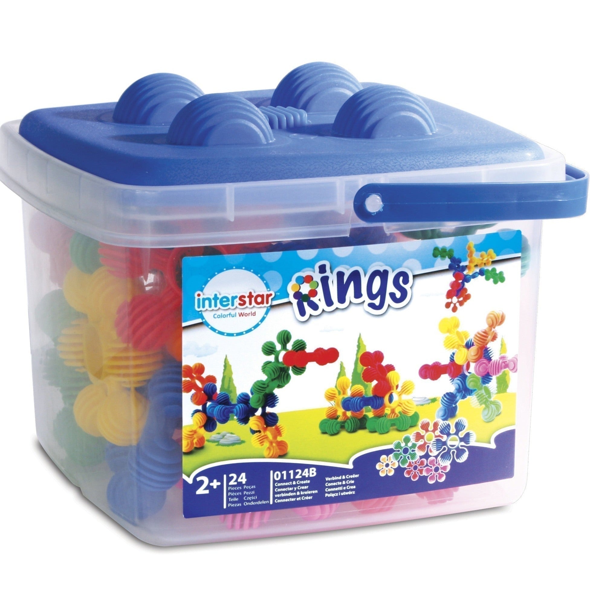 Interstar Rings 24 Pieces, Let imaginations run wild with this Interstar Rings set! These ingenious, vibrantly coloured linking rings are tactile and easy for little hands to hold and connect.With endless building possibilities, this versatile sensory construction toy provides toddlers with lots of educational fun!Each Interstar Set can be integrated with others in the range to widen the building potential and each set contains a colourful ideas leaflet to get started with! Interstar Rings 24 Pieces 24 piec