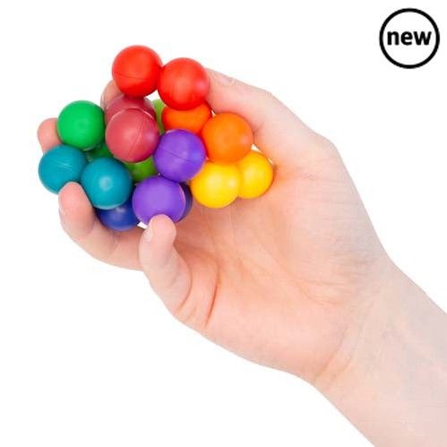 Jumbly Balls, The brand new Jumbly Fidget Balls are a fun and colourful fidget toy made from 20 turning and intertwining balls that allow you to bend, twist and jumble the shape into near endless configurations. It’s incredibly addictive and a very on-trend fiddle gadget. The Jumbly Fidget Balls come in a rainbow of bright neon colours and do not separate, making them safe for children and harder to lose. Jumbly Balls – Make and muddle your own silly shapes! Fun sensory, visual and tactile experience Ideal 