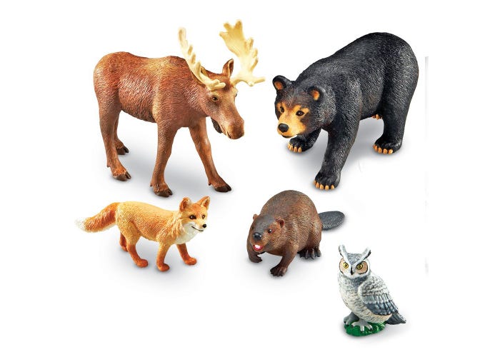 Jumbo Forest Animals, Bring the wonders of the forest into your classroom with these Jumbo Forest Animals! Realistically detailed and beautifully designed, these forest creatures will inspire your students' imaginations and encourage them to learn about the natural world around them. Designed for little hands, these durable plastic animals are the perfect size for small children to play with and explore.Not only are these Jumbo Forest Animals fun to play with, but they also support early science lessons abo