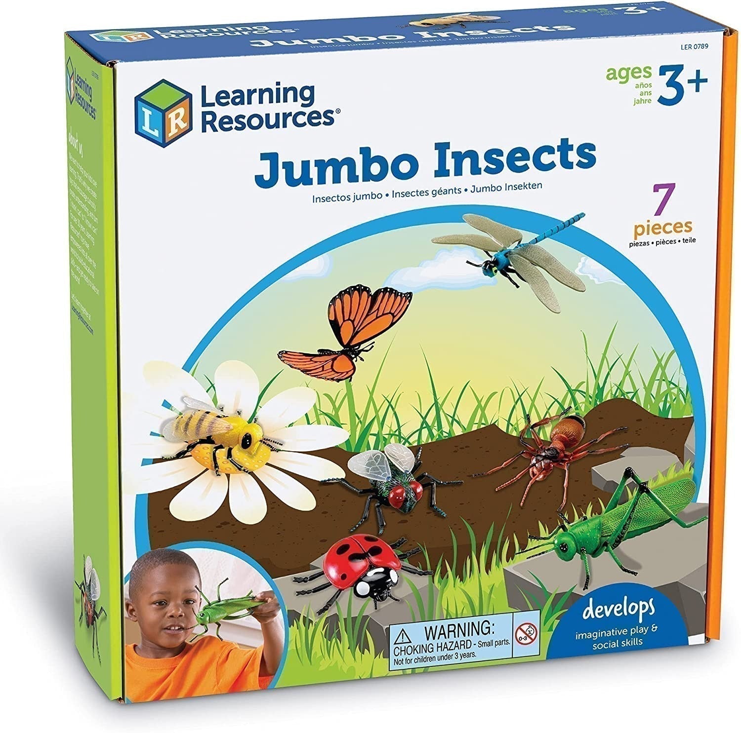 Jumbo Insects, Introducing our Jumbo Insects set - the perfect way for your class to explore the world of insects without needing any magnification equipment! With stunningly realistic details, this set is ideal for children who love imaginative play, early science exploration, or learning about different species.The Jumbo Insects set includes seven jumbo insects: a fly, ant, bee, ladybird, grasshopper, butterfly, and dragonfly. Children will love examining each insect in detail, learning about their unique