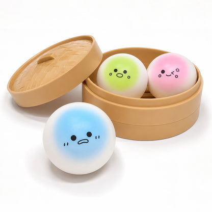 Kawaii 3 Pack Squeezy Bao Bun-Kawaii 3 Pack Squeezy Bao Bun