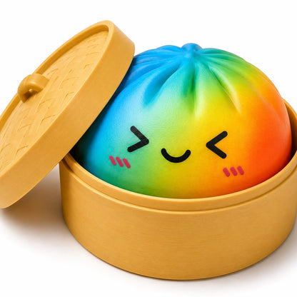 Kawaii Squishy Bao Bun Rainbow 5.5cm-Kawaii Squishy Bao Bun Rainbow 5.5cm