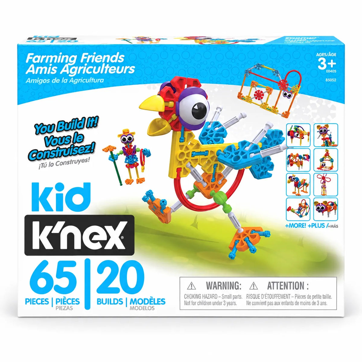 Kid K'NEX Farmin' Friends 65 Piece 20 Model box