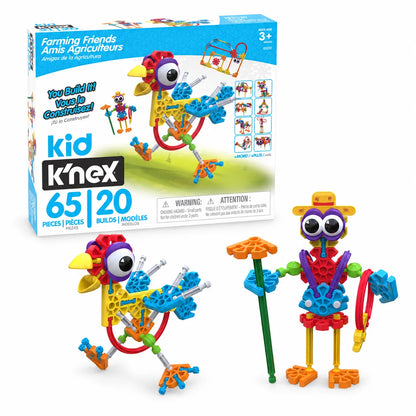 Kid K'NEX Farmin' Friends 65 Piece 20 Model Building Set-Kid K'NEX Farmin' Friends 65 Piece 20 Model Building Set