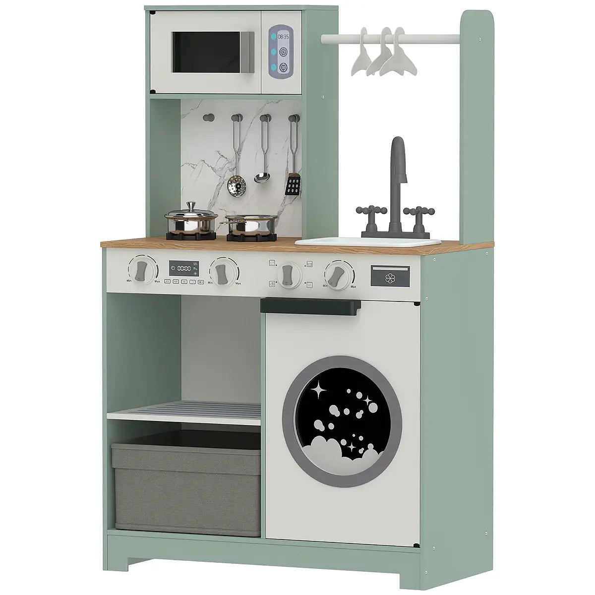 Angled view of the Kids Pretend Play Kitchen