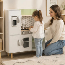 Kids' Play Kitchen with Phone, Ice Maker, Stove and Sink – White
