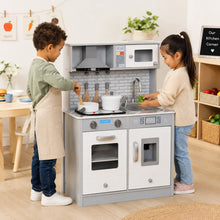 Kids' Play Kitchen with Sound and Light – Grey-Kids' Play Kitchen with Sound and Light – Grey