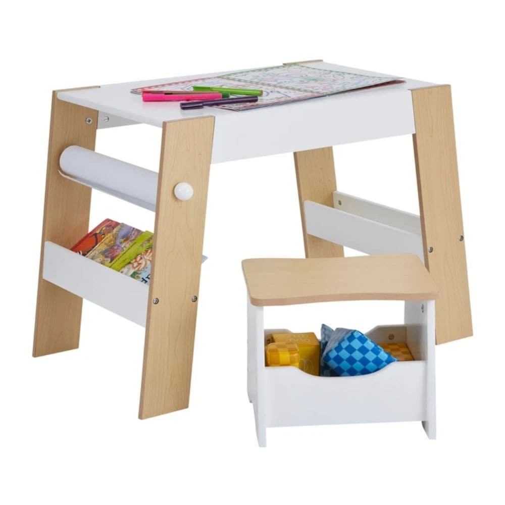 Kids Play Table and Stool Set, Calling all children who love to draw and paint, this Kids Play Table and Stool set is for you. Drawing and painting have never been easier with our table and stool set. The all-round design of this kids play table makes it is a very useful piece of furniture that combines both storage and play for your child. The Kids Play Table and Stool set offers a multi-functional space that encourages creativity, learning, and organization in your child's daily activities. Here's a break
