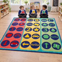 Children choosing responses with Kinder Yes No Maybe Placement Carpet