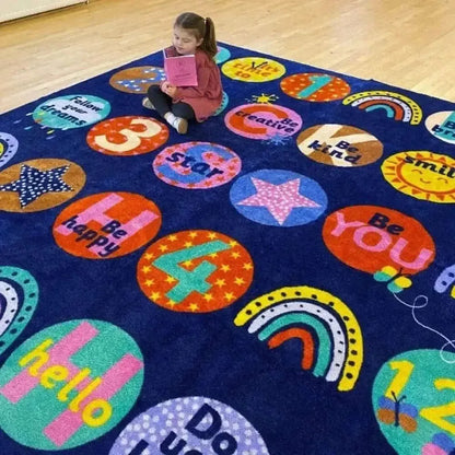 KinderColour Positivity Wellbeing Placement Carpet 3 x 3 metre-KinderColour Positivity Wellbeing Placement Carpet 3 x 3 metre
