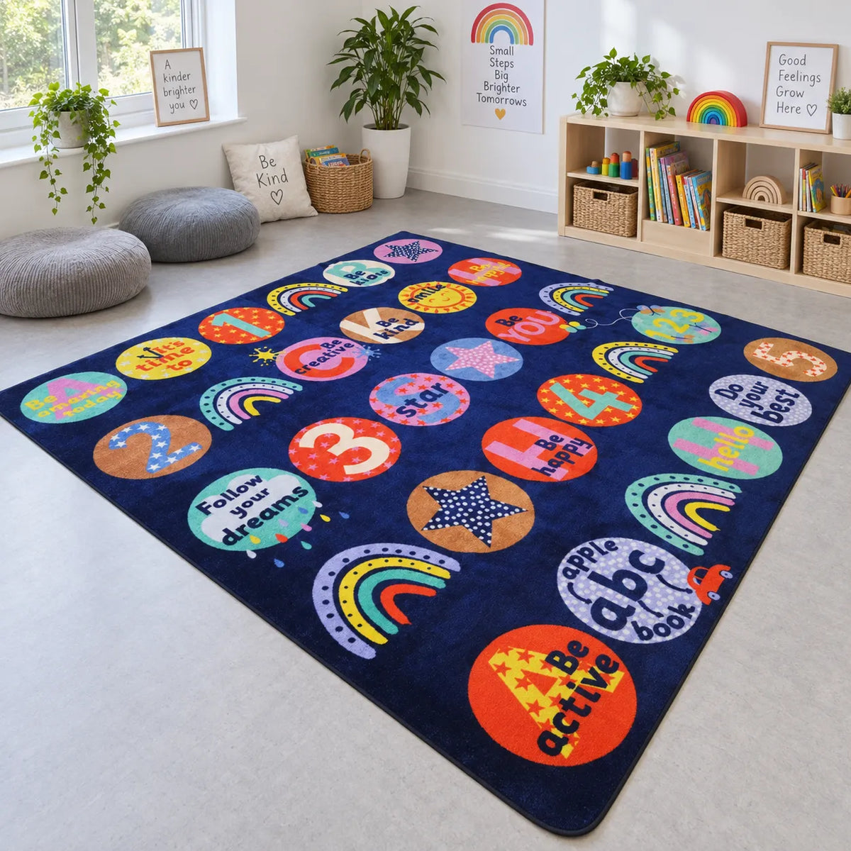 KinderColour Positivity Wellbeing Placement Carpet in wellbeing area without children