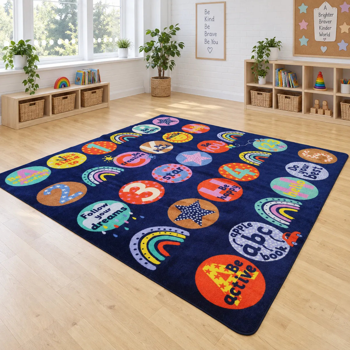 KinderColour Positivity Wellbeing Placement Carpet in classroom without children