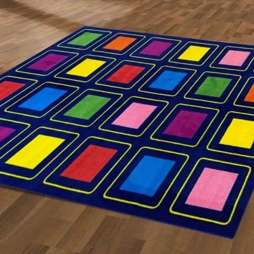 KinderColour Squares Placement Carpet 3 x 2 metre-KinderColour Squares Placement Carpet 3 x 2 metre