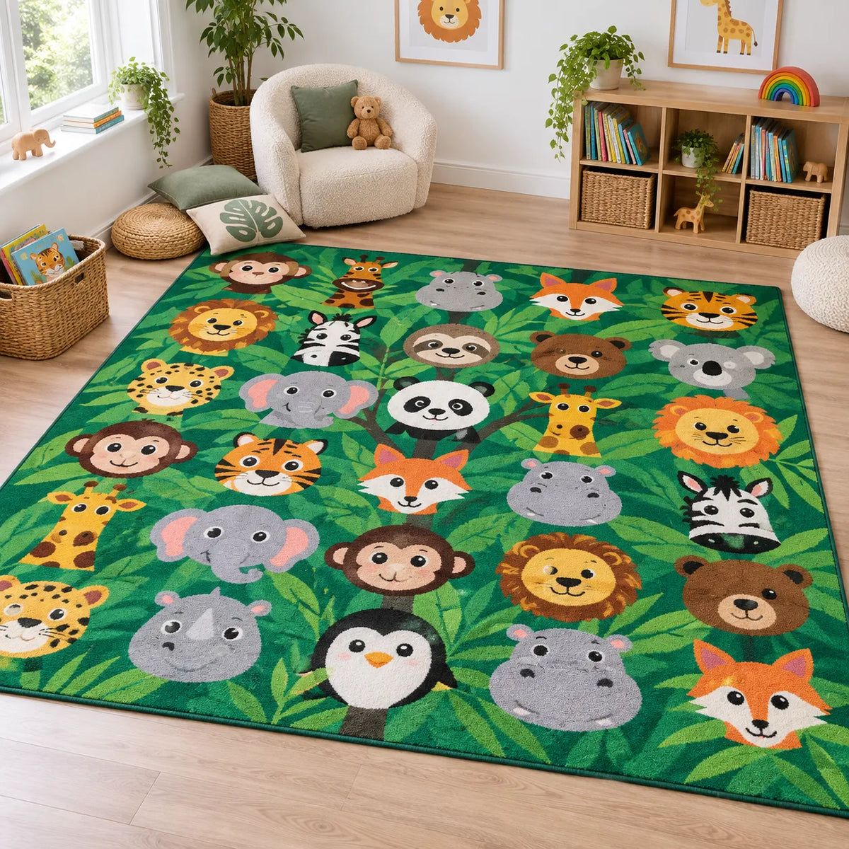 Kinder Wild Animals Carpet 3 x 3 metre lifestyle image 7 of 8 without children