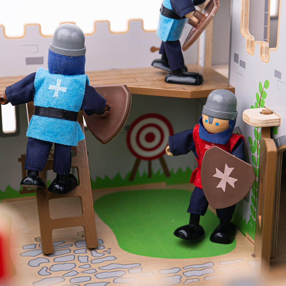 King George's Castle Toy Bundle, Who’s the King or Queen of the Castle? Watch the Knights battle it out to claim the Castle and help the Royal Family escape into the forest with our exclusive Castle Toy Bundle. Kids can enjoy lots of Medieval madness with the included King George’s Castle, Royal Family Dolls and Medieval Knights. Made from high-quality, responsibly sourced materials, each castle toy in this small world play set is designed for little hands to play with. Castle toys are a great way to encour