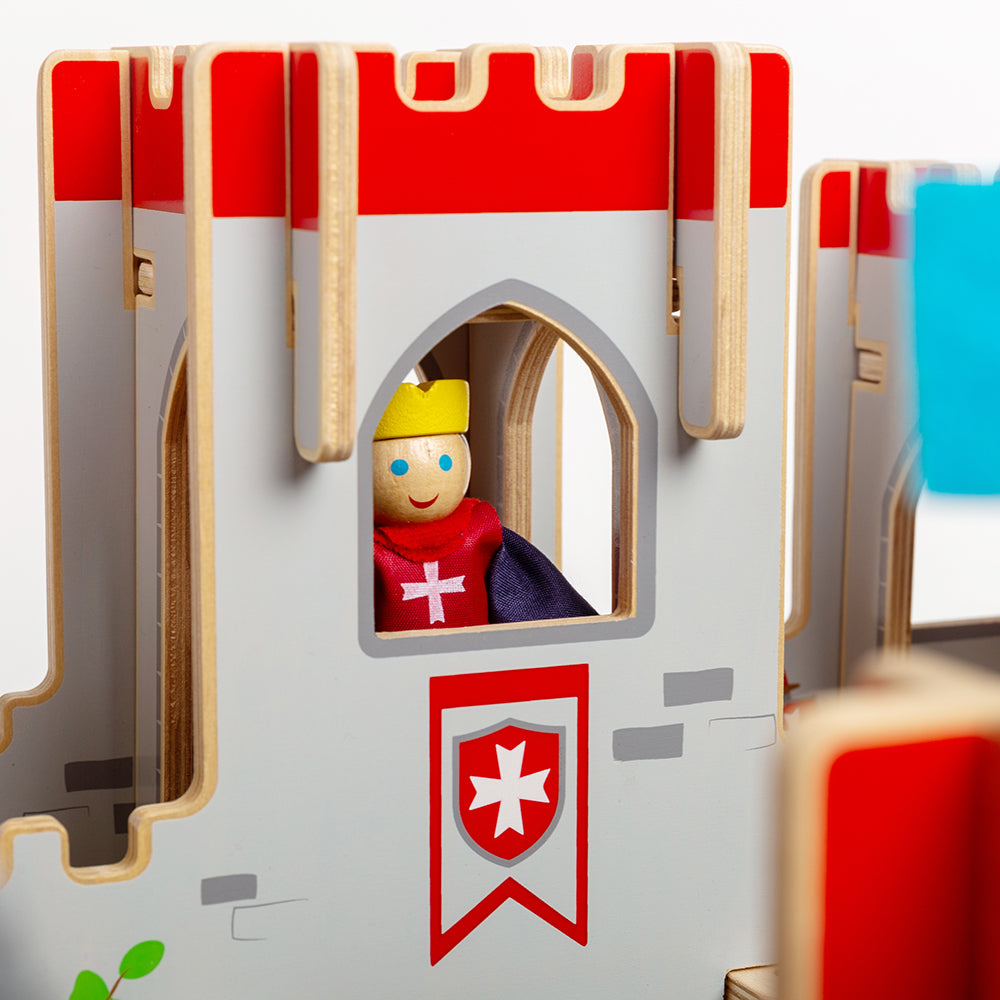 King George's Castle Toy Bundle, Who’s the King or Queen of the Castle? Watch the Knights battle it out to claim the Castle and help the Royal Family escape into the forest with our exclusive Castle Toy Bundle. Kids can enjoy lots of Medieval madness with the included King George’s Castle, Royal Family Dolls and Medieval Knights. Made from high-quality, responsibly sourced materials, each castle toy in this small world play set is designed for little hands to play with. Castle toys are a great way to encour