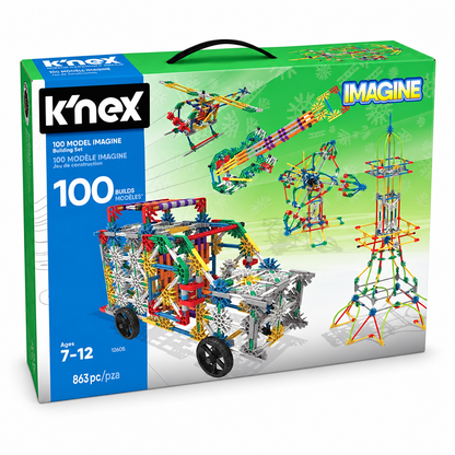 K'NEX 863 Piece 100 Model Building Set suitcase pack
