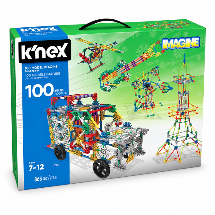 K'NEX 863 Piece 100 Model Building Set suitcase pack