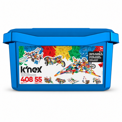 K'NEX Classics 408 Piece 55 Model Building Set in blue storage tub