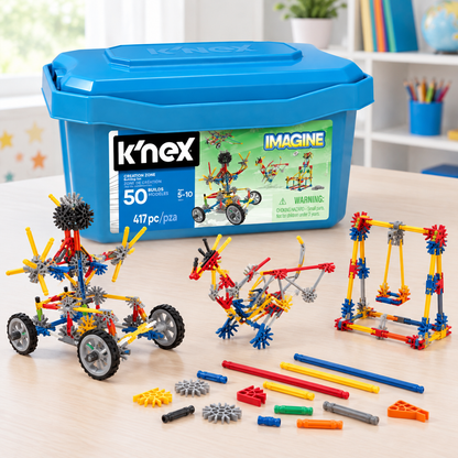 K'NEX Creation Zone model ideas and classic construction pieces