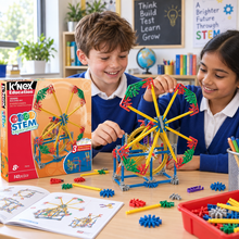Children building the K'NEX Education STEM Explorations Gears model in a classroom