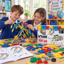 Children building with the K'NEX Mega Models set