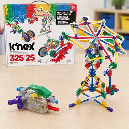K'NEX Motorised Creations model and wind-up motor
