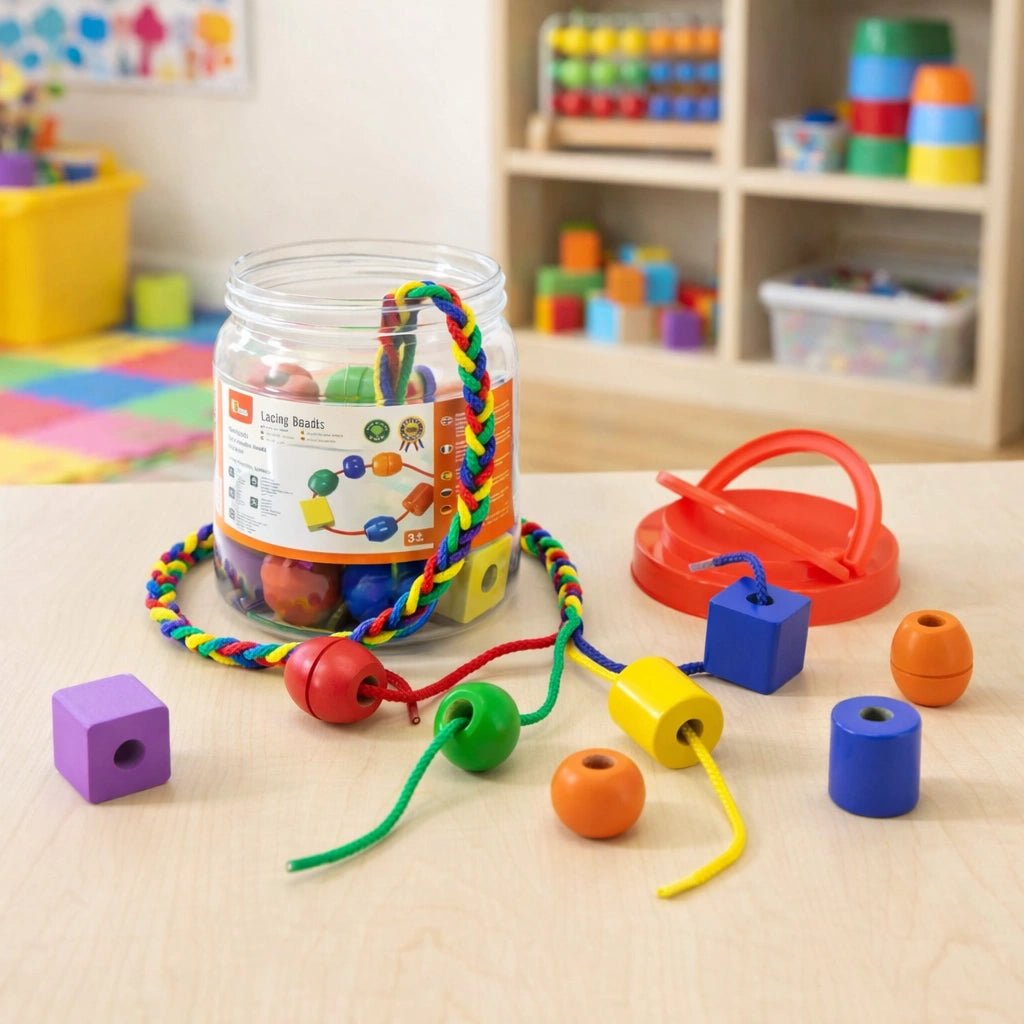 Lacing Beads,threading buttons,Lacing button,fine motor skills toys ...