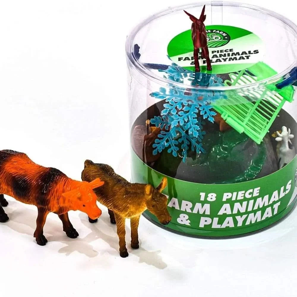 Large Animal Farm Figures and Play Mat-Large Animal Farm Figures and Play Mat