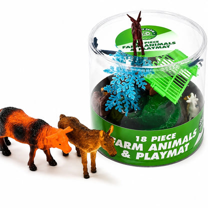 Large Animal Farm Figures and Play Mat-Large Animal Farm Figures and Play Mat