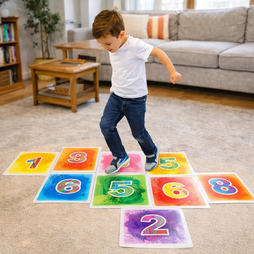 Large Liquid Floor Tiles for Hopscotch and Number Learning-Large Liquid Floor Tiles for Hopscotch and Number Learning
