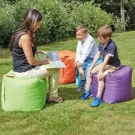 Large Quilted Bean Bag Cubes Set of 4-Large Quilted Bean Bag Cubes Set of 4