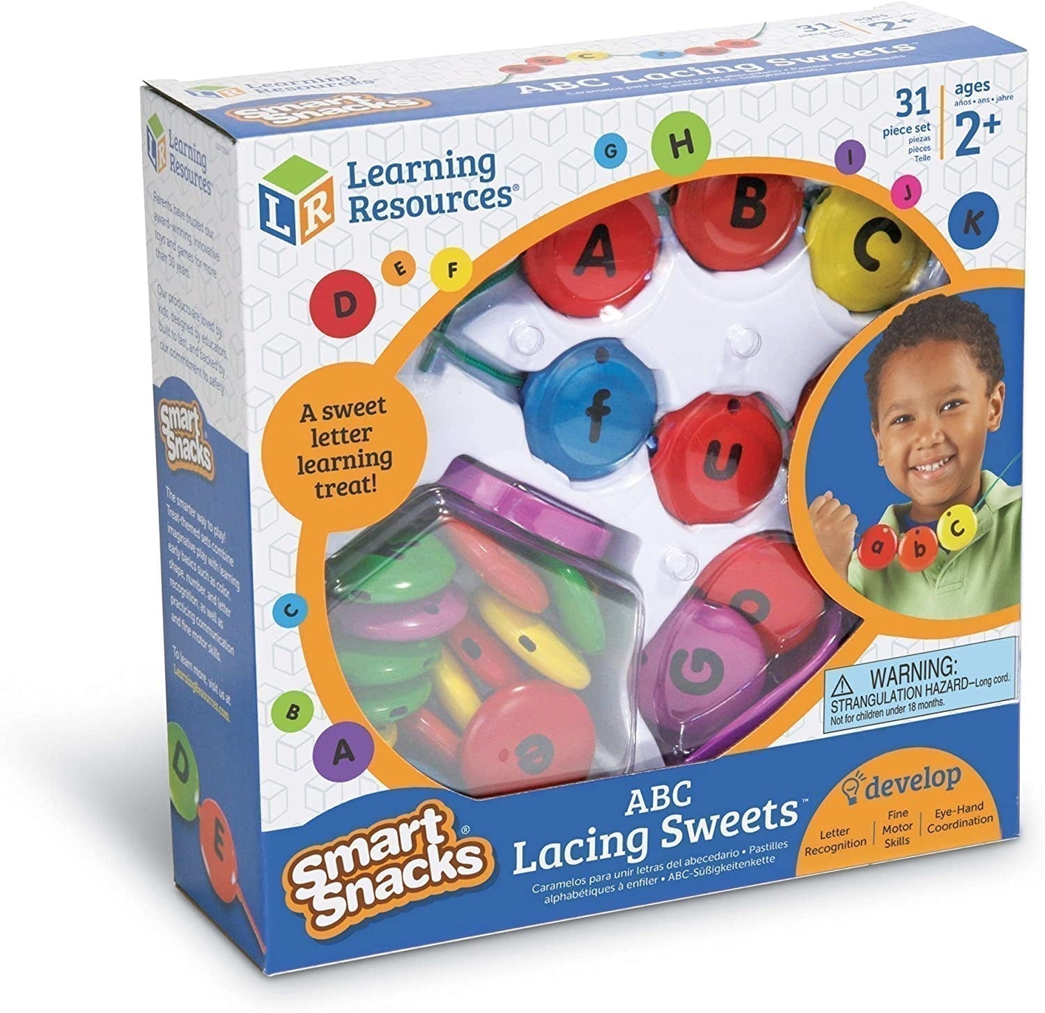 Learning Resources Smart Snacks ABC Lacing Sweets, Welcome to the vibrant world of Smart Snacks ABC Lacing Sweets, a playful, and educational set designed to captivate children while they explore the magical world of letters! These aren’t just any sweets; they’re a fun and interactive learning tool, blending education and play in the most delightful way! 🌈 Interactive Learning: With 21 consonants in 5 lively colors and 10 vowels in red for effortless identification, these sweets feature uppercase on one sid