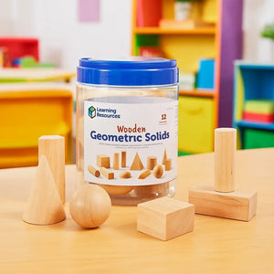 Learning Resources Wooden Geometric Solids (Set of 12)-Learning Resources Wooden Geometric Solids (Set of 12)