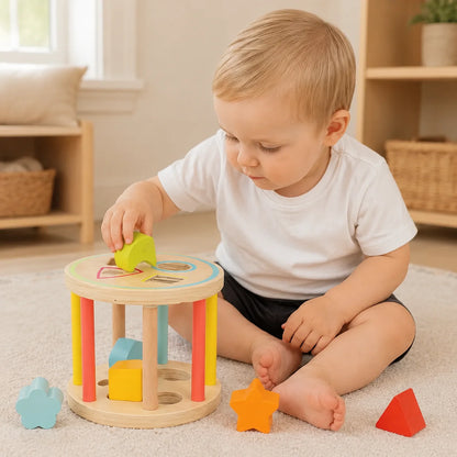 Lelin Wooden Shape Sorter-Lelin Wooden Shape Sorter