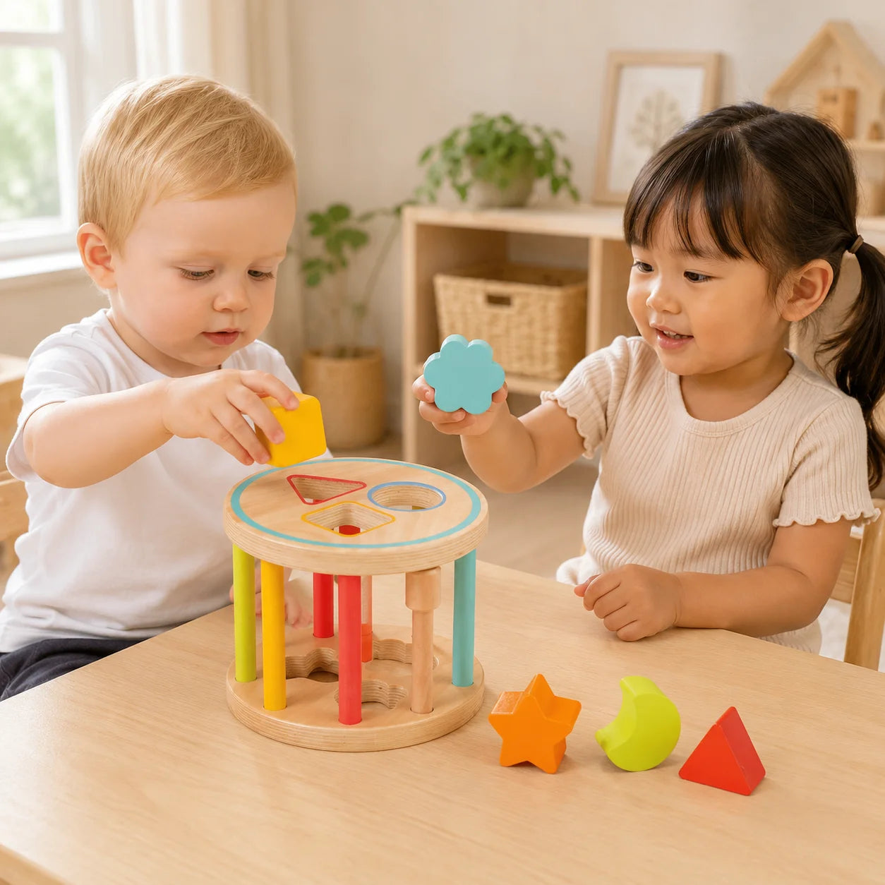 Lelin Wooden Shape Sorter-Lelin Wooden Shape Sorter