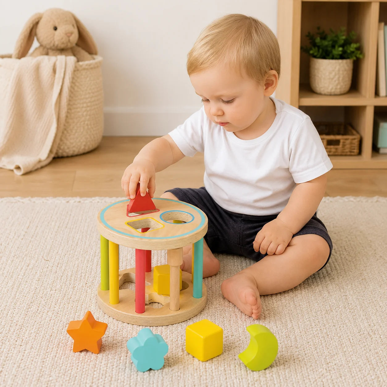 Lelin Wooden Shape Sorter-Lelin Wooden Shape Sorter