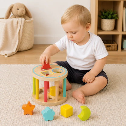 Lelin Wooden Shape Sorter-Lelin Wooden Shape Sorter