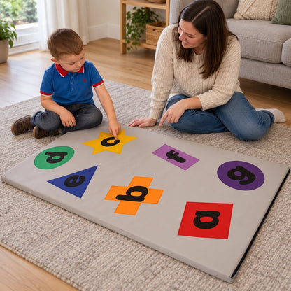 Letter and Shapes Play Mat — home learning with parent
