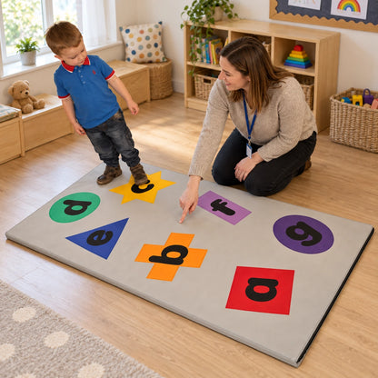 Letter and Shapes Play Mat — nursery letter recognition